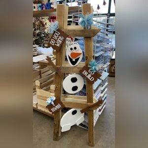 Wooden Snowman Ladder Decor DYI